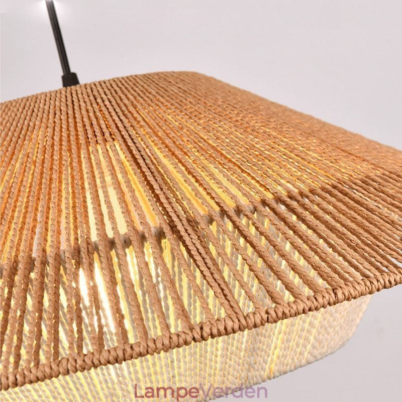 Hamp Rope Pendel Light Håndvævet loftslampe