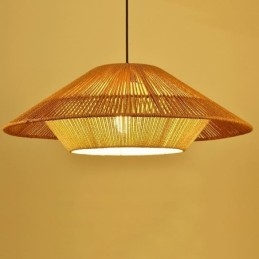Hamp Rope Pendel Light Håndvævet loftslampe