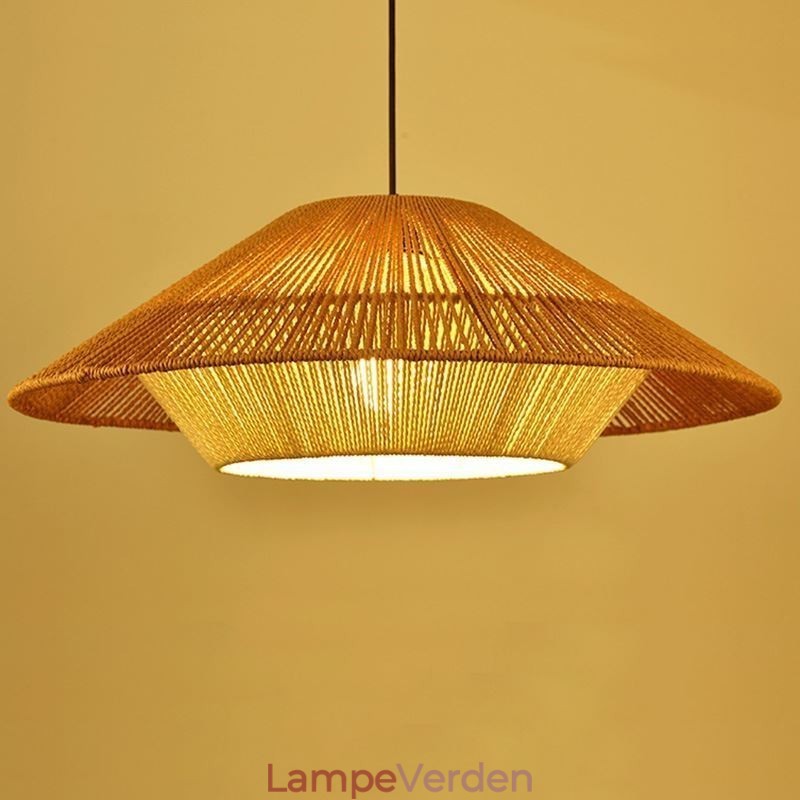 Hamp Rope Pendel Light Håndvævet loftslampe