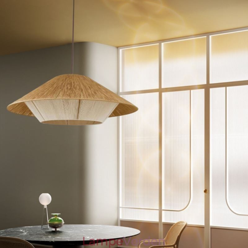 Hamp Rope Pendel Light Håndvævet loftslampe