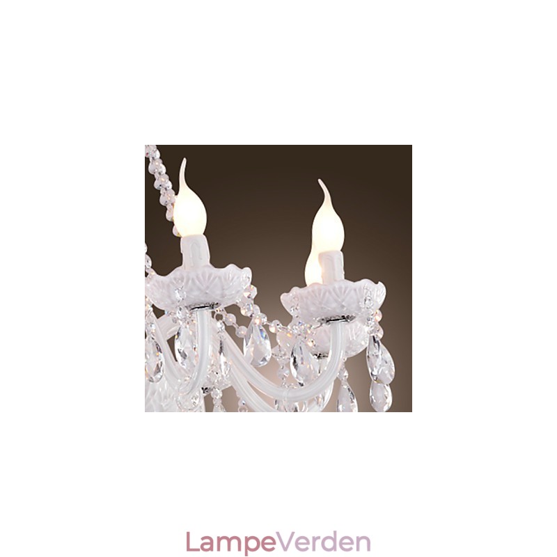 Lysekrone Hvid Krystal Modern Living 8 Lys