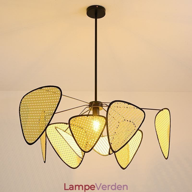 Pendel naturligt simpelt håndvævet loftslampe