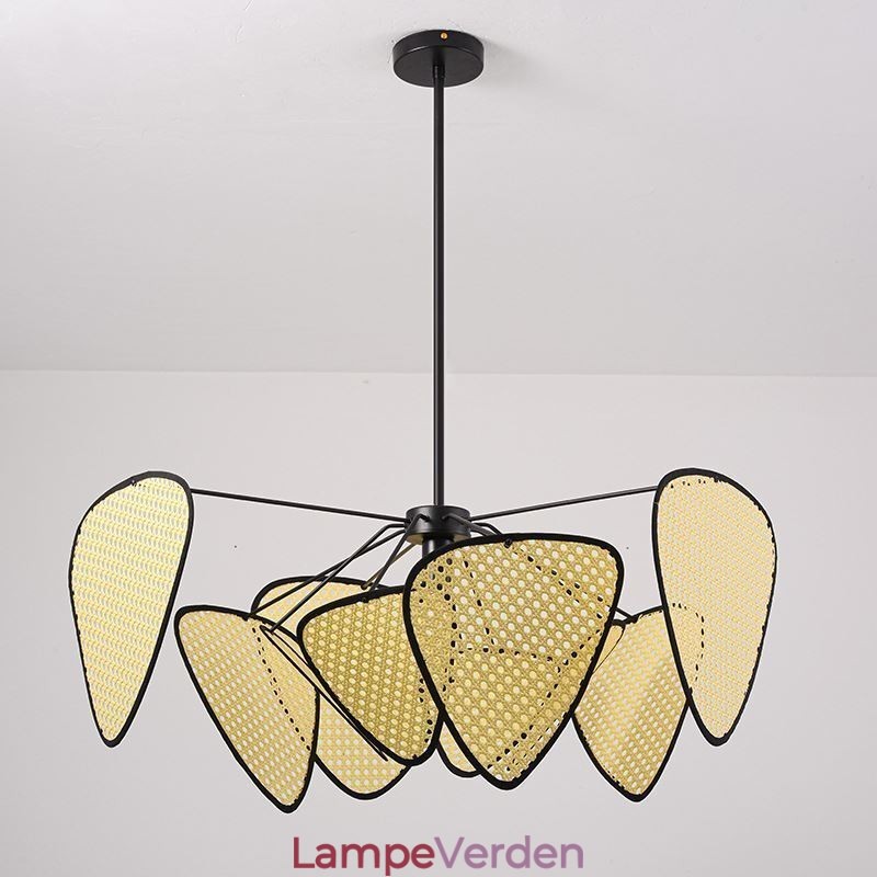 Pendel naturligt simpelt håndvævet loftslampe