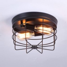 Industriel metalbur Loftslampe Rustik Flush Mount Lampearmatur
