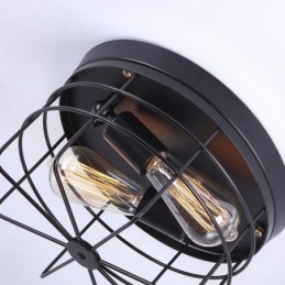 Industriel metalbur Loftslampe Rustik Flush Mount Lampearmatur