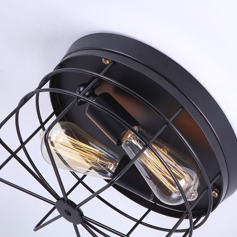 Industriel metalbur Loftslampe Rustik Flush Mount Lampearmatur