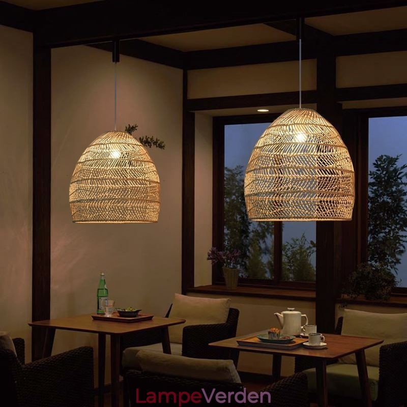 Håndvævet Pendel Light Rattan Hanging Light Farmhouse