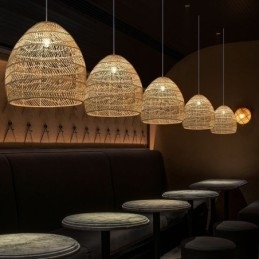 Håndvævet Pendel Light Rattan Hanging Light Farmhouse