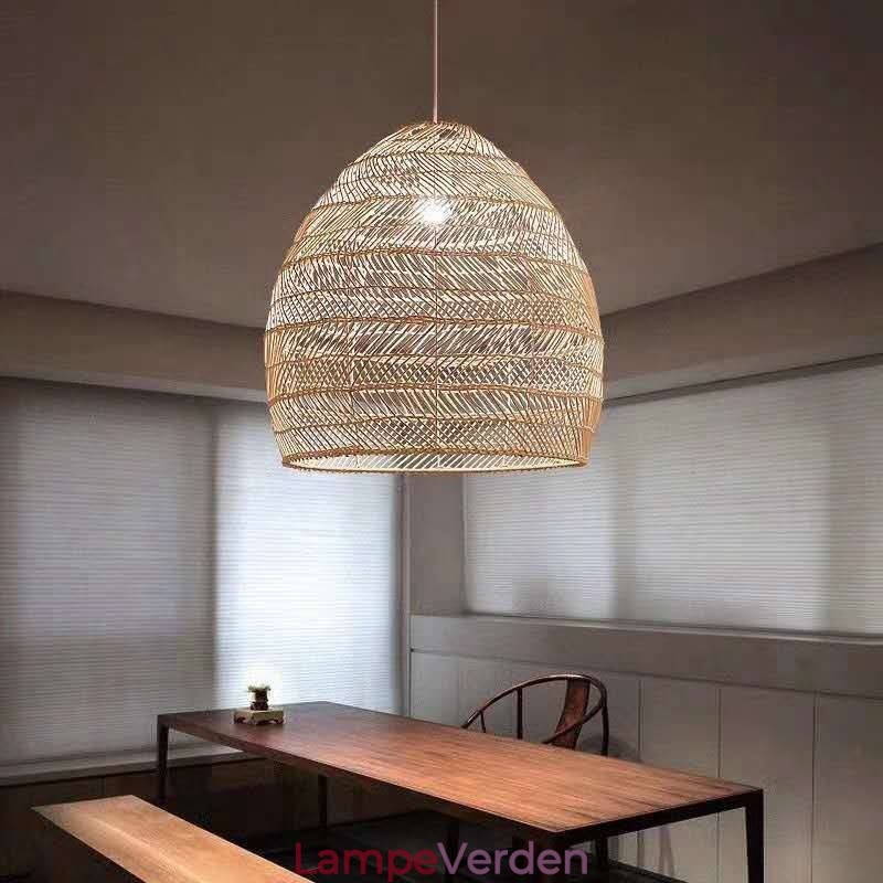 Håndvævet Pendel Light Rattan Hanging Light Farmhouse