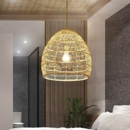 Håndvævet Pendel Light Rattan Hanging Light Farmhouse