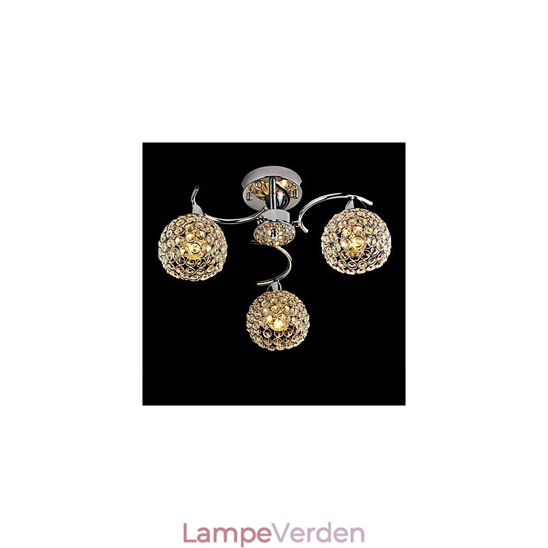 Moderne moderne krystal galvaniseret metal pendellampe Flush Mount