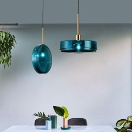Rund kageglas hængelampe Moderne Minimalistisk Smedejernsloftslampe