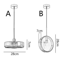 Rund kageglas hængelampe Moderne Minimalistisk Smedejernsloftslampe