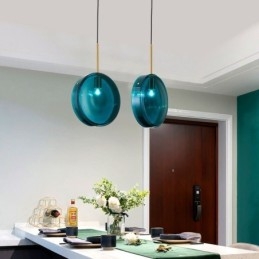 Rund kageglas hængelampe Moderne Minimalistisk Smedejernsloftslampe