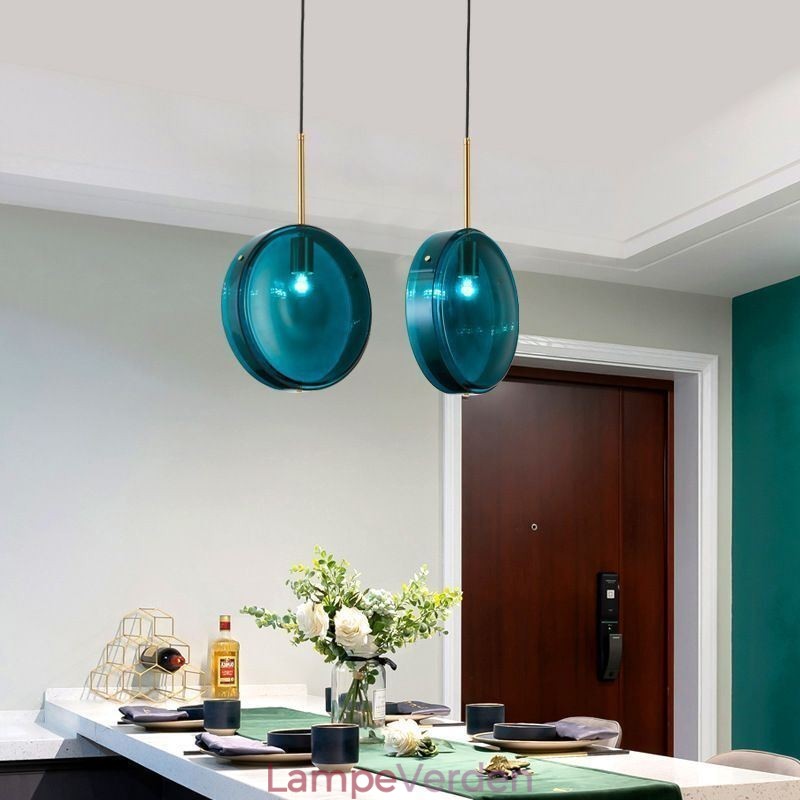 Rund kageglas hængelampe Moderne Minimalistisk Smedejernsloftslampe
