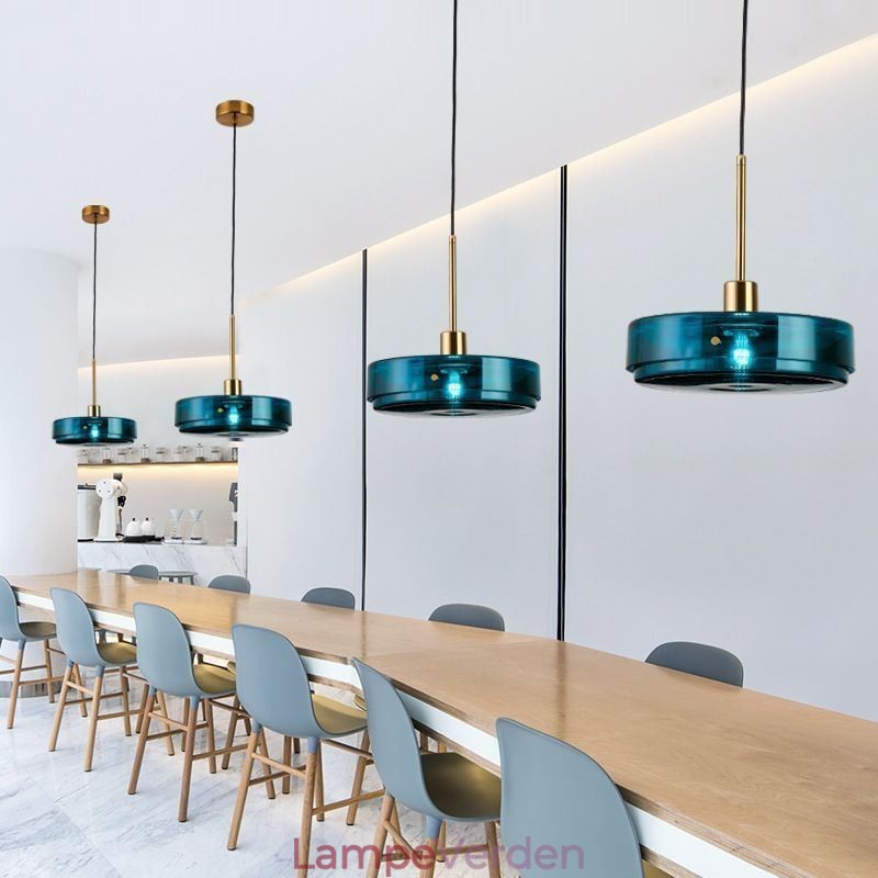 Rund kageglas hængelampe Moderne Minimalistisk Smedejernsloftslampe