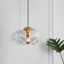 Støvdrager Glas Pendel Moderne Minimalistisk Smedejern Loftslampe