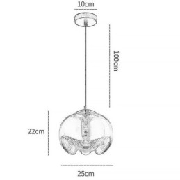 Støvdrager Glas Pendel Moderne Minimalistisk Smedejern Loftslampe