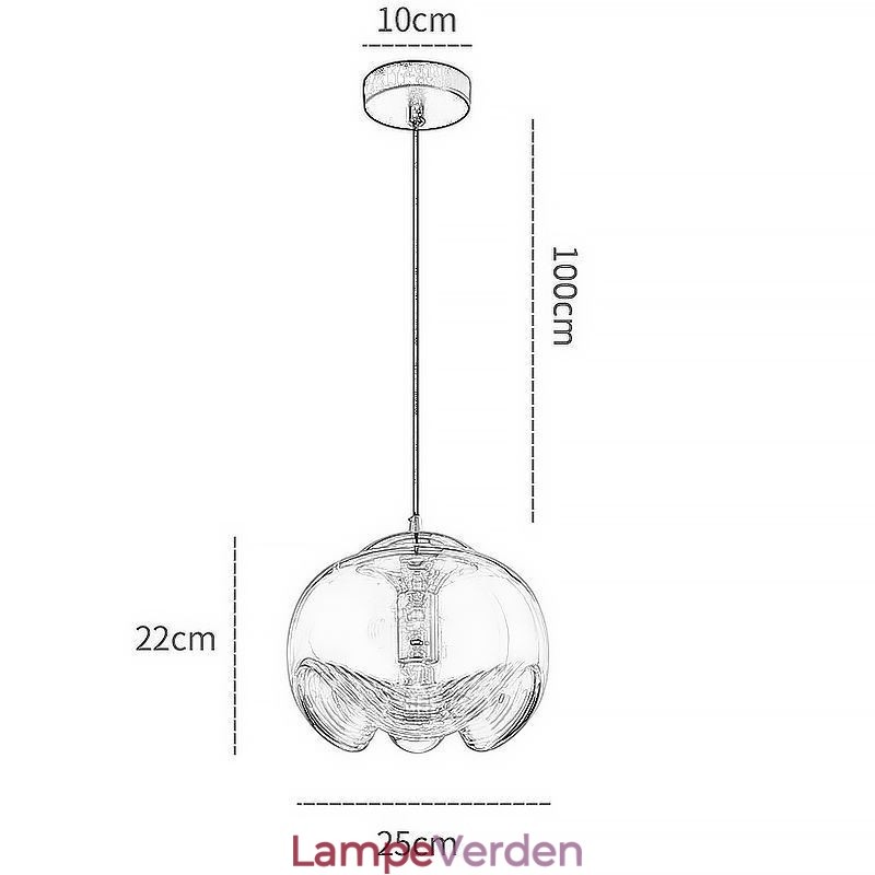 Støvdrager Glas Pendel Moderne Minimalistisk Smedejern Loftslampe