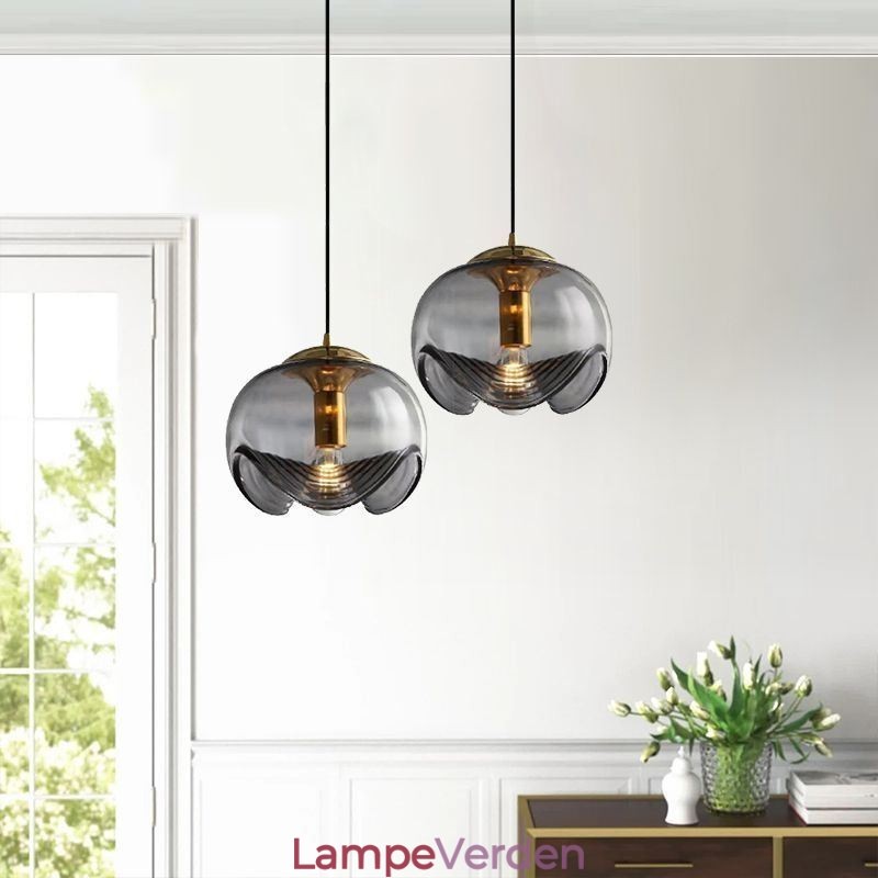 Støvdrager Glas Pendel Moderne Minimalistisk Smedejern Loftslampe