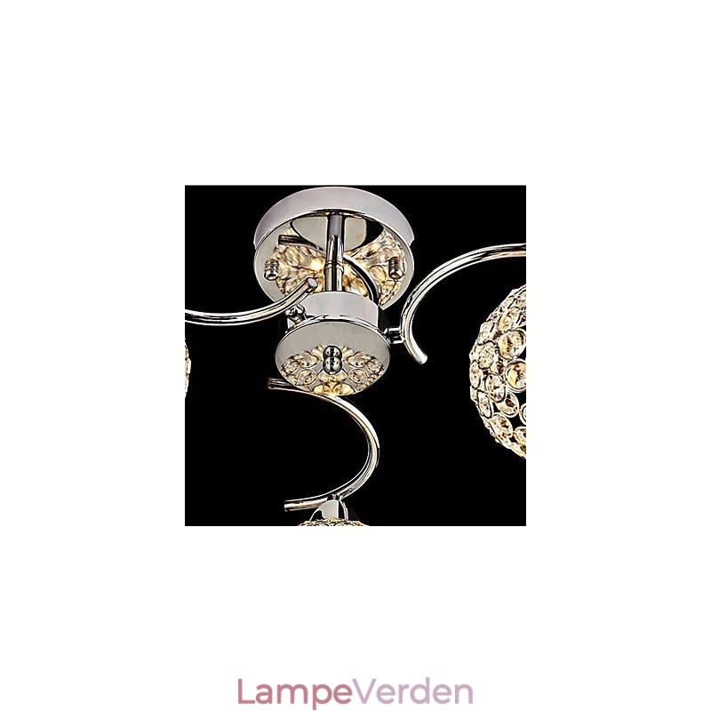 Moderne moderne krystal galvaniseret metal pendellampe Flush Mount