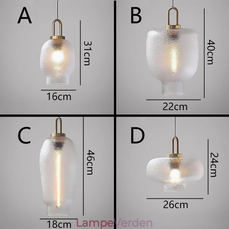 Pendellampe i frostet glas Moderne minimalistisk smedejernsloftslampe