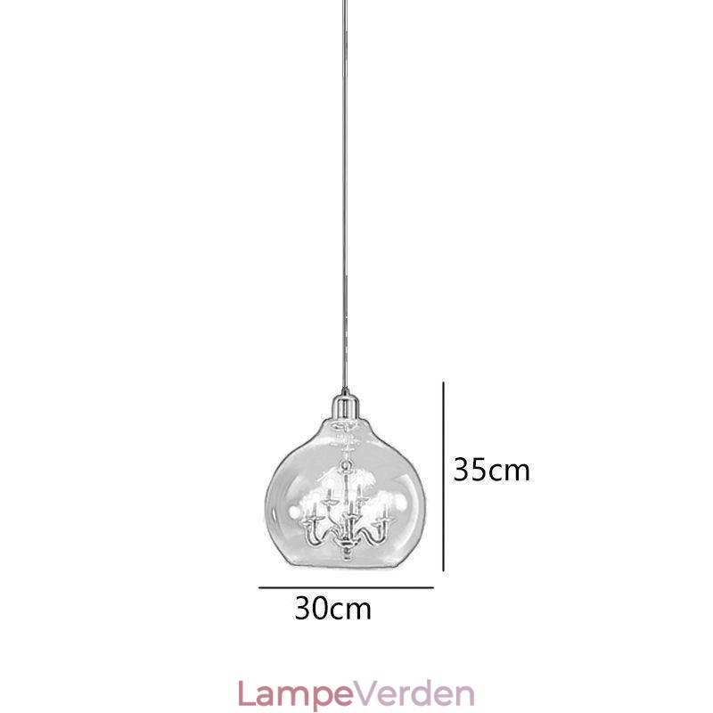 Glaspendel Moderne Minimalistisk Smedejernsloftslampe 9 lys