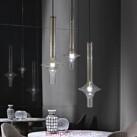 Glasrør Pendel Moderne Minimalistisk Smedejern Loftslampe Glasrør Pendel Moderne Minimalistisk Smedejern Loftslampe