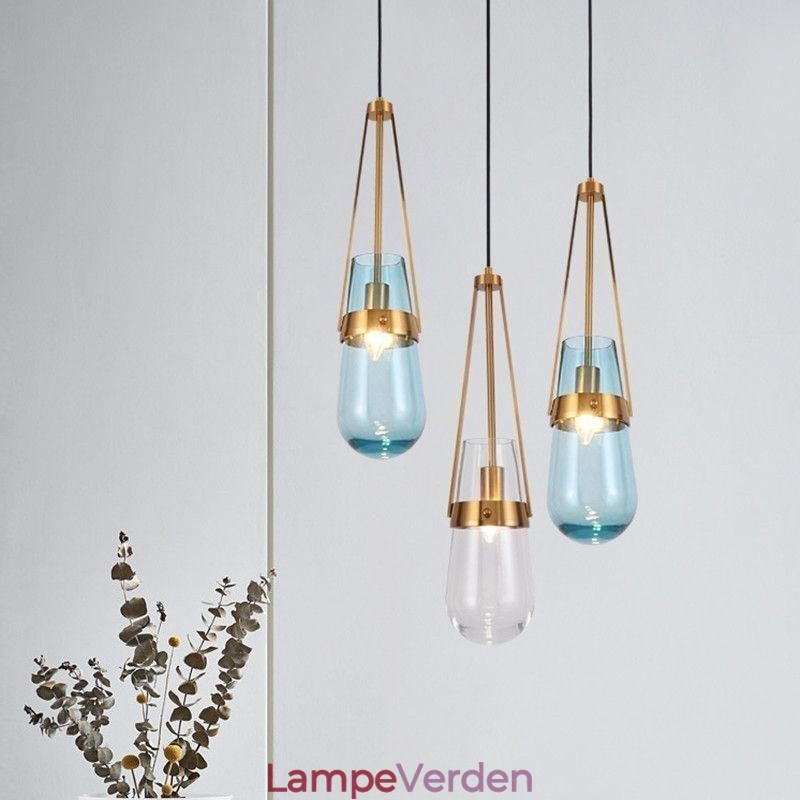 Vanddråbe glas pendel moderne minimalistisk smedejern lille loftslampe