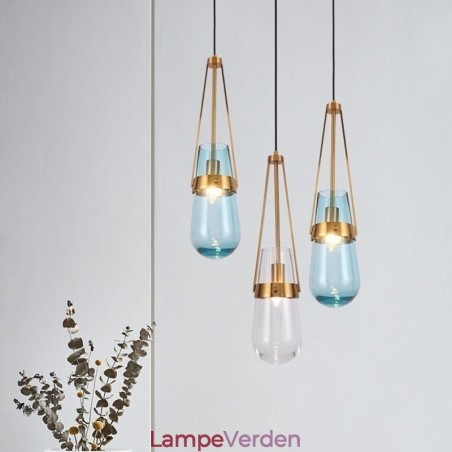 Vanddråbe glas pendel moderne minimalistisk smedejern lille loftslampe Vanddråbe glas pendel moderne minimalistisk smedejern lille loftslampe