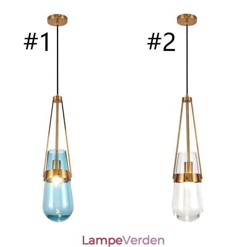 Vanddråbe glas pendel moderne minimalistisk smedejern lille loftslampe