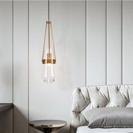 Vanddråbe glas pendel moderne minimalistisk smedejern lille loftslampe