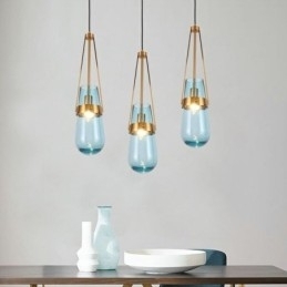 Vanddråbe glas pendel moderne minimalistisk smedejern lille loftslampe