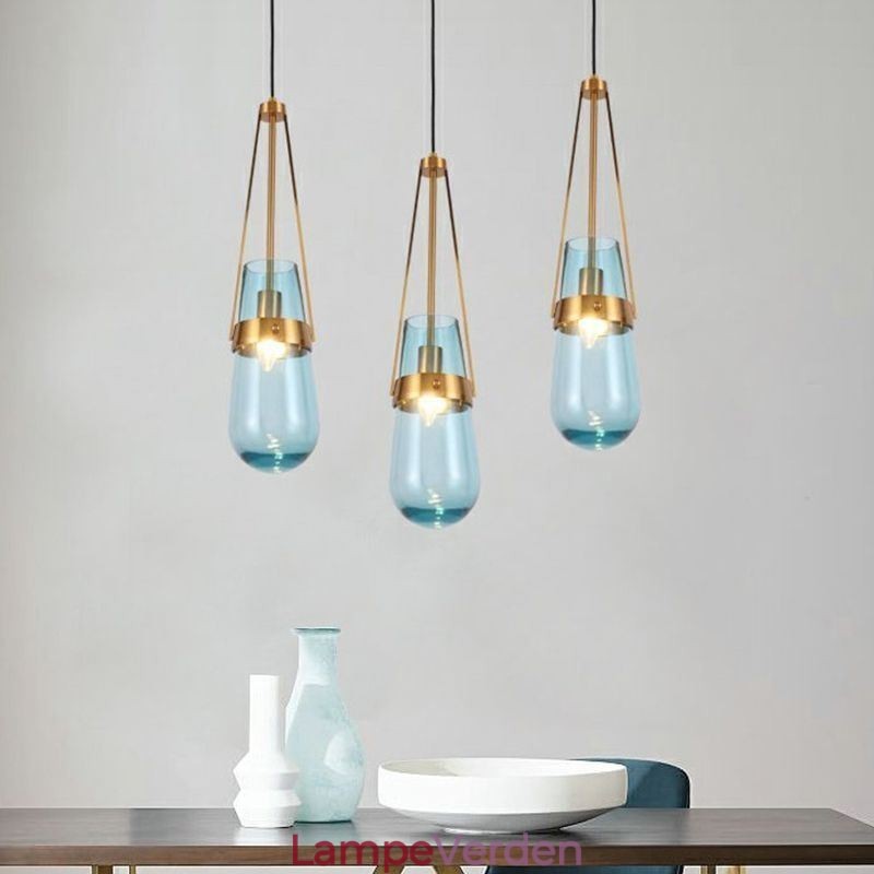 Vanddråbe glas pendel moderne minimalistisk smedejern lille loftslampe