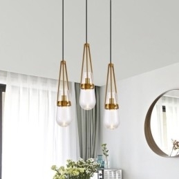Vanddråbe glas pendel moderne minimalistisk smedejern lille loftslampe