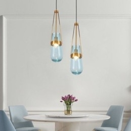 Vanddråbe glas pendel moderne minimalistisk smedejern lille loftslampe