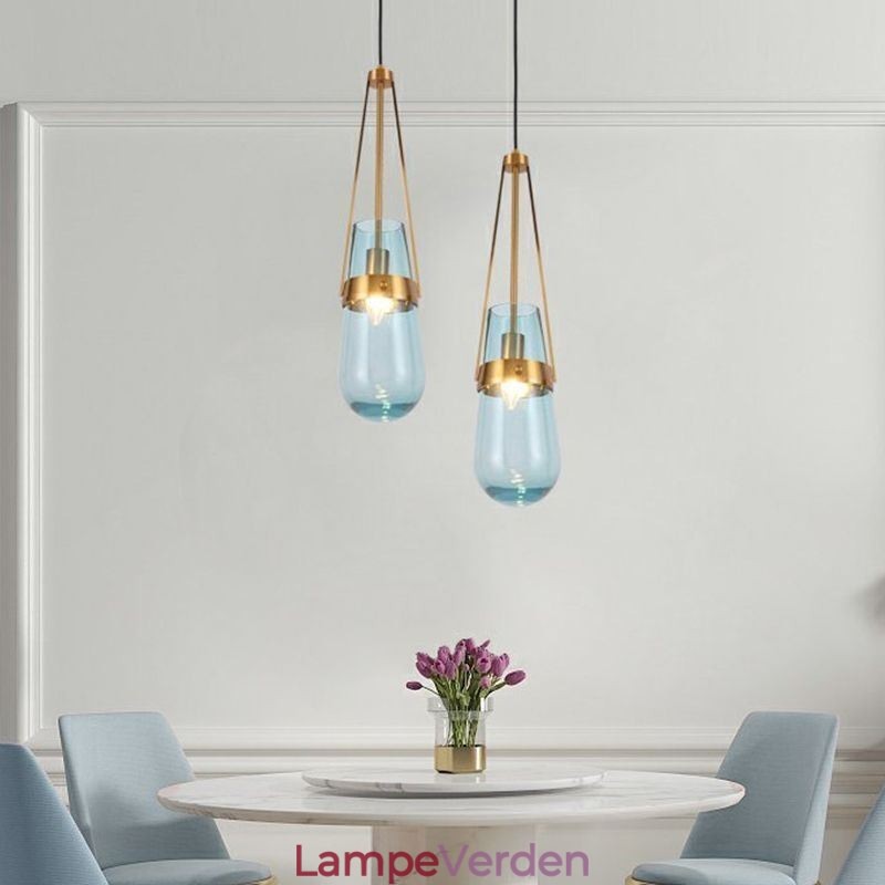 Vanddråbe glas pendel moderne minimalistisk smedejern lille loftslampe