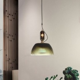 Plisseret nederdel glas pendel lys moderne minimalistisk smedejern lille loftslampe