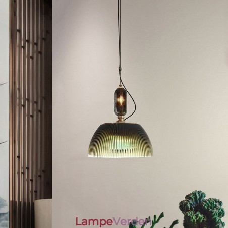 Plisseret nederdel glas pendel lys moderne minimalistisk smedejern lille loftslampe