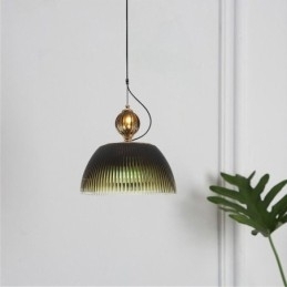 Plisseret nederdel glas pendel lys moderne minimalistisk smedejern lille loftslampe