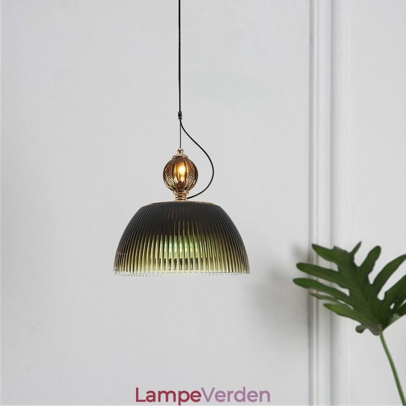 Plisseret nederdel glas pendel lys moderne minimalistisk smedejern lille loftslampe