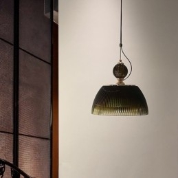 Plisseret nederdel glas pendel lys moderne minimalistisk smedejern lille loftslampe