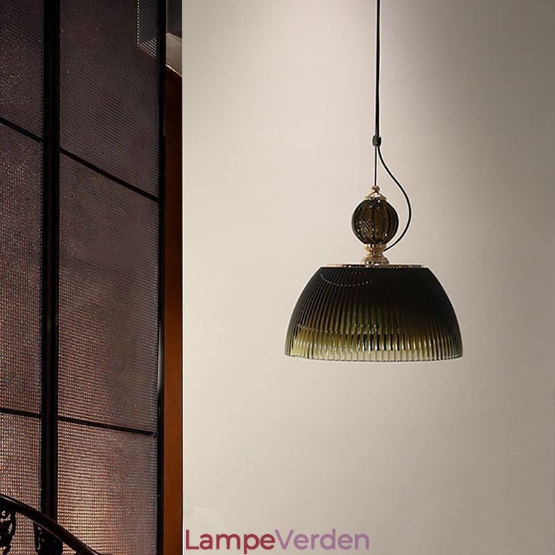 Plisseret nederdel glas pendel lys moderne minimalistisk smedejern lille loftslampe
