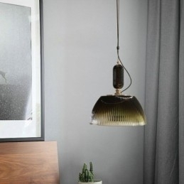 Plisseret nederdel glas pendel lys moderne minimalistisk smedejern lille loftslampe