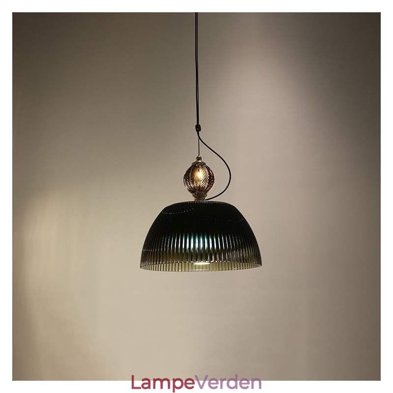 Plisseret nederdel glas pendel lys moderne minimalistisk smedejern lille loftslampe