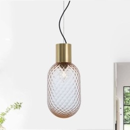 Grid Glas Pendel Light Modern Iron Simple Ceiling Light