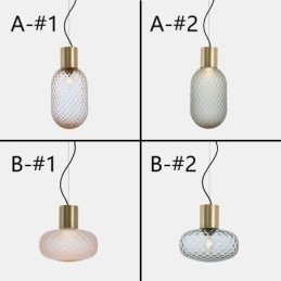 Grid Glas Pendel Light Modern Iron Simple Ceiling Light