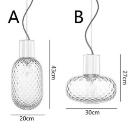 Grid Glas Pendel Light Modern Iron Simple Ceiling Light