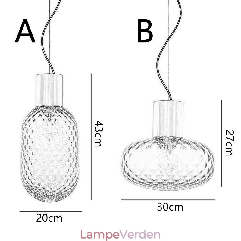 Grid Glas Pendel Light Modern Iron Simple Ceiling Light