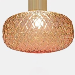 Grid Glas Pendel Light Modern Iron Simple Ceiling Light